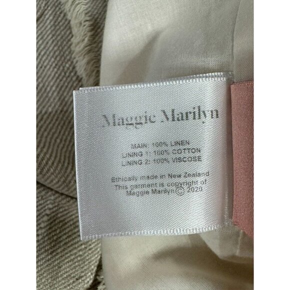 Maggie Marilyn New Zeland Womens Blazer100% Linen Fringe Pockets Jacket Size 10 - Picture 8 of 9